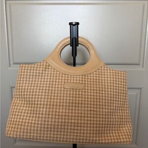 Diva Tan Gingham Tote Bag